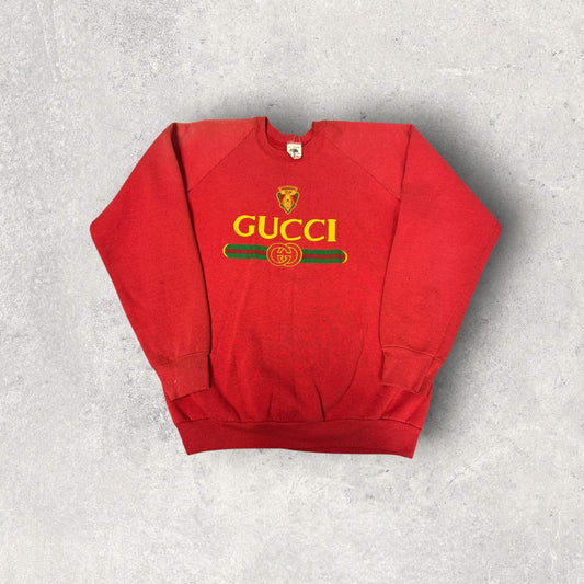 Vintage Fruit of the Loom 80s/90s Bootleg GUCCI Crewneck- XL