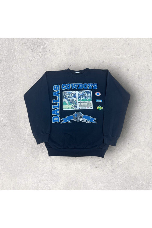 Vintage 1994 Dallas Cowboys Upper Deck Emmitt Smith Trading Card Crewneck- S