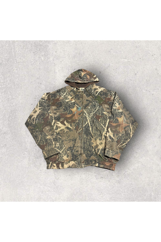 Vintage Old Mill Full Zip Real Tree Camo Hoodie- XL