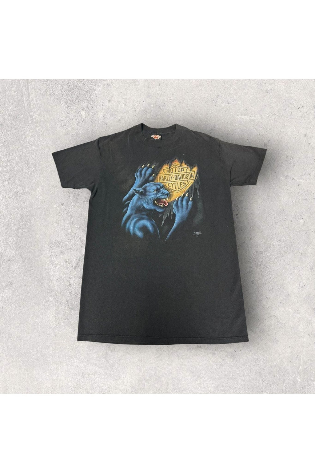 Vintage 1991 Harley-Davidson 3D Emblem Panther Tee- L