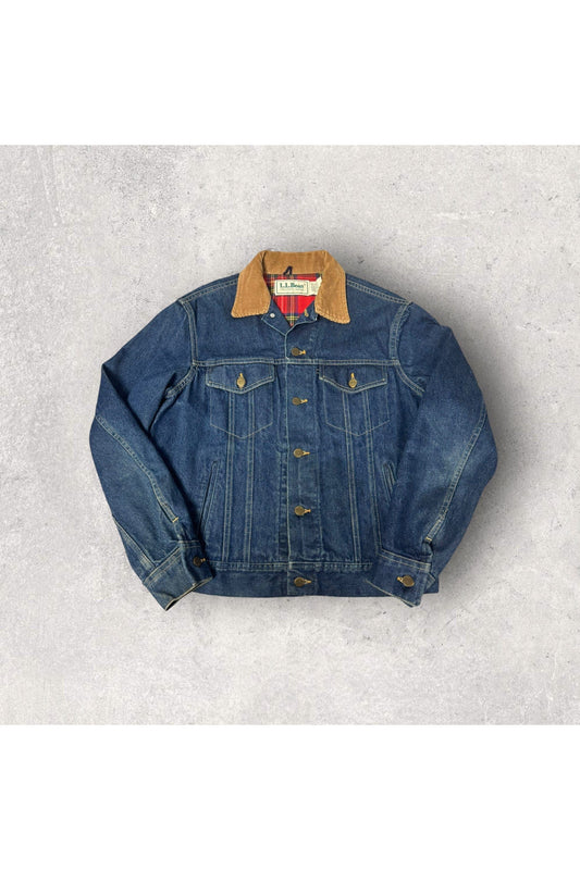 Vintage Made In USA L.L. Bean Flannel Lined Denim Jean Jacket- SZ 40R