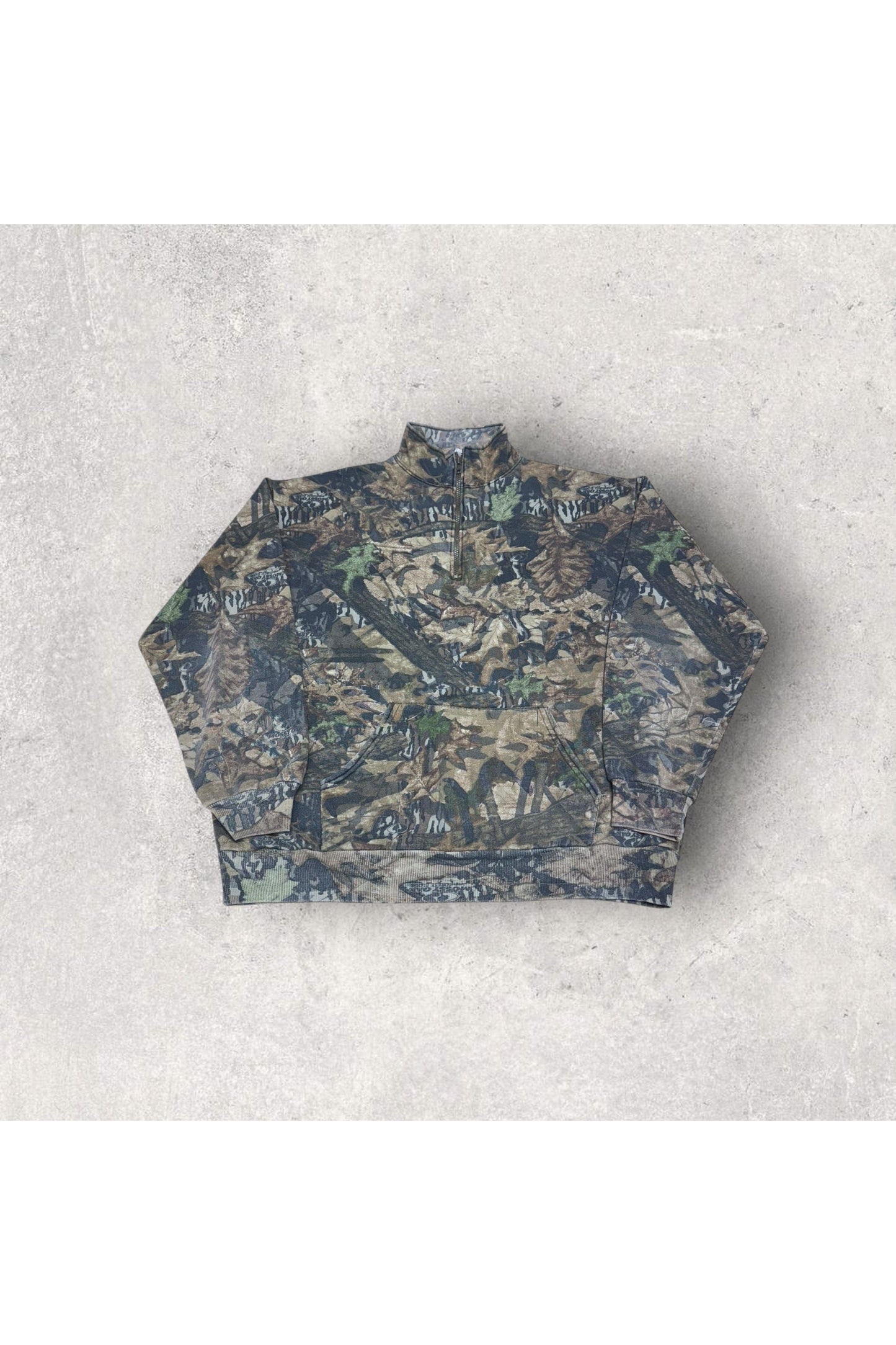 Vintage Jerzees Outdoors Real Tree Camo 1/4 Zip Pullover- XL