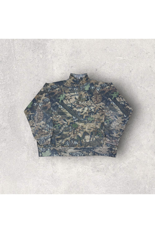 Vintage Jerzees Outdoors Real Tree Camo 1/4 Zip Pullover- XL