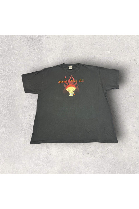 Vintage 2003 Family Guy Stewie Damn You All Fox TV Show Promo Tee- XL