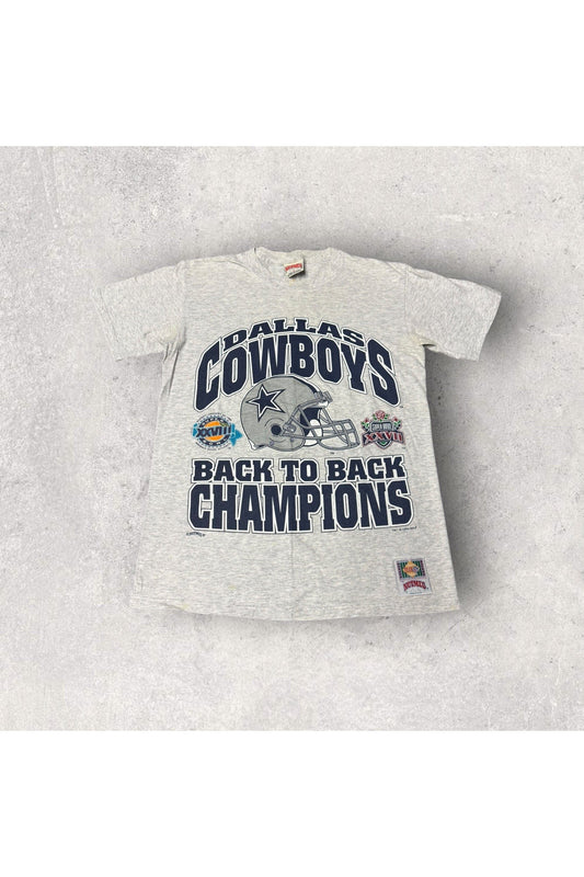 Vintage 1993 Nutmeg Mills Dallas Cowboys Back to Back Super Bowl Champions Tee- M