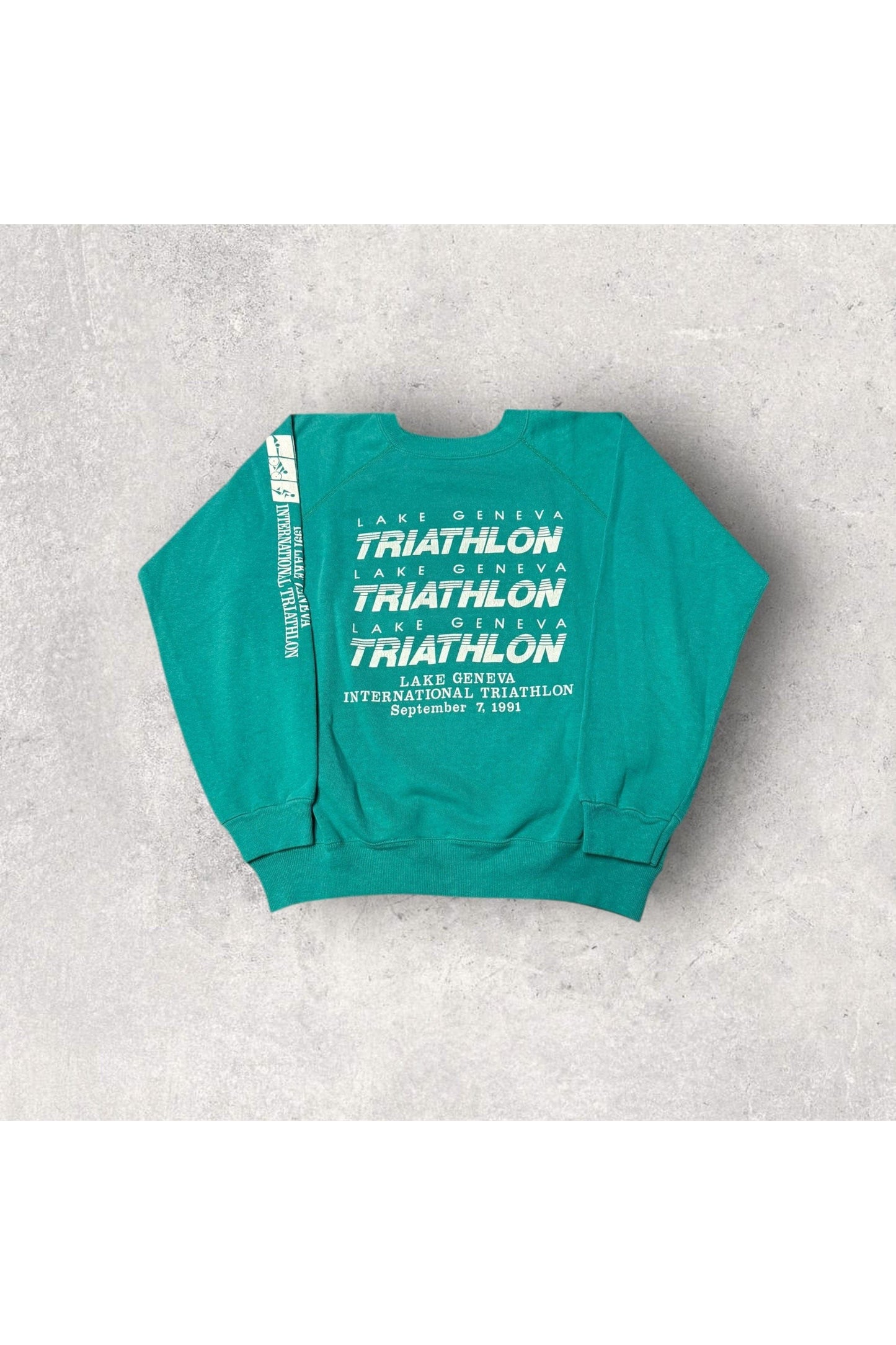 Vintage 1991 Lake Geneva International Triathlon Crewneck- M