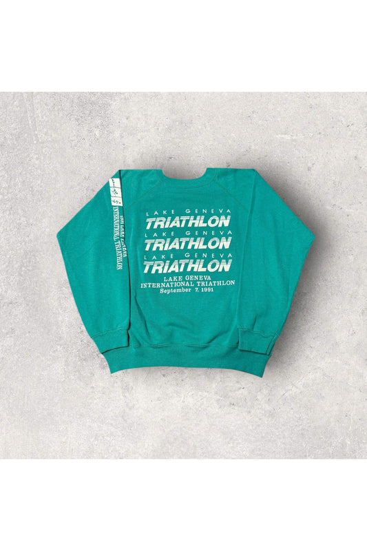 Vintage 1991 Lake Geneva International Triathlon Crewneck- M
