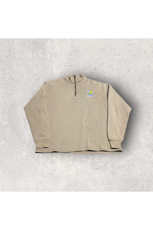 Vintage Hanes Heavyweight Made In USA Embroidered Garfield Golf is My Life 1/4 Zip- L