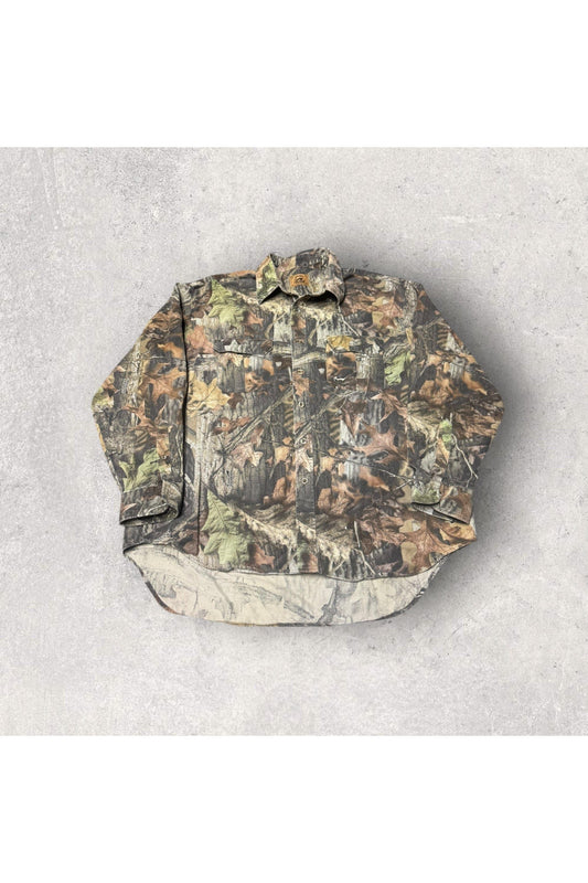 Vintage Duxbak Real Tree Camo Long Sleeve Button Up- 3XL