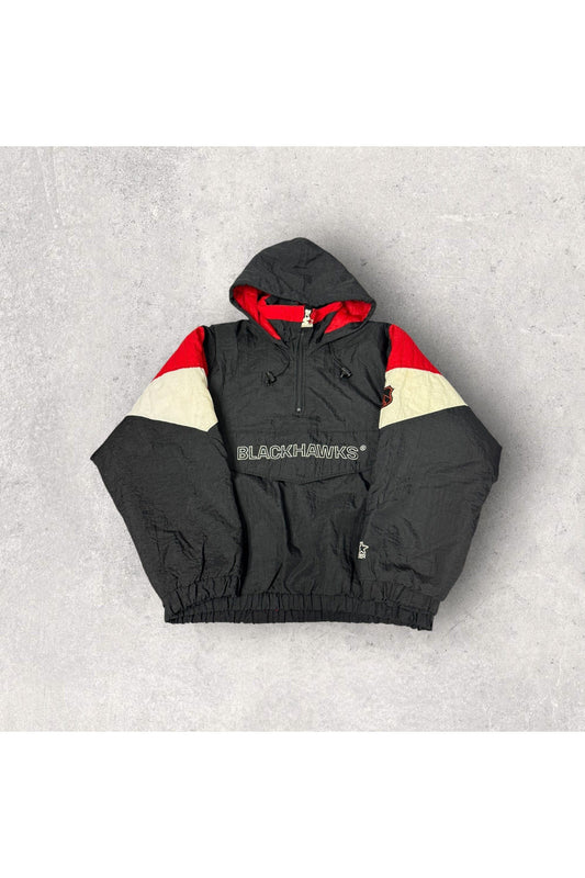 Vintage Starter Chicago Blackhawks Pullover Hooded Winter Jacket- S