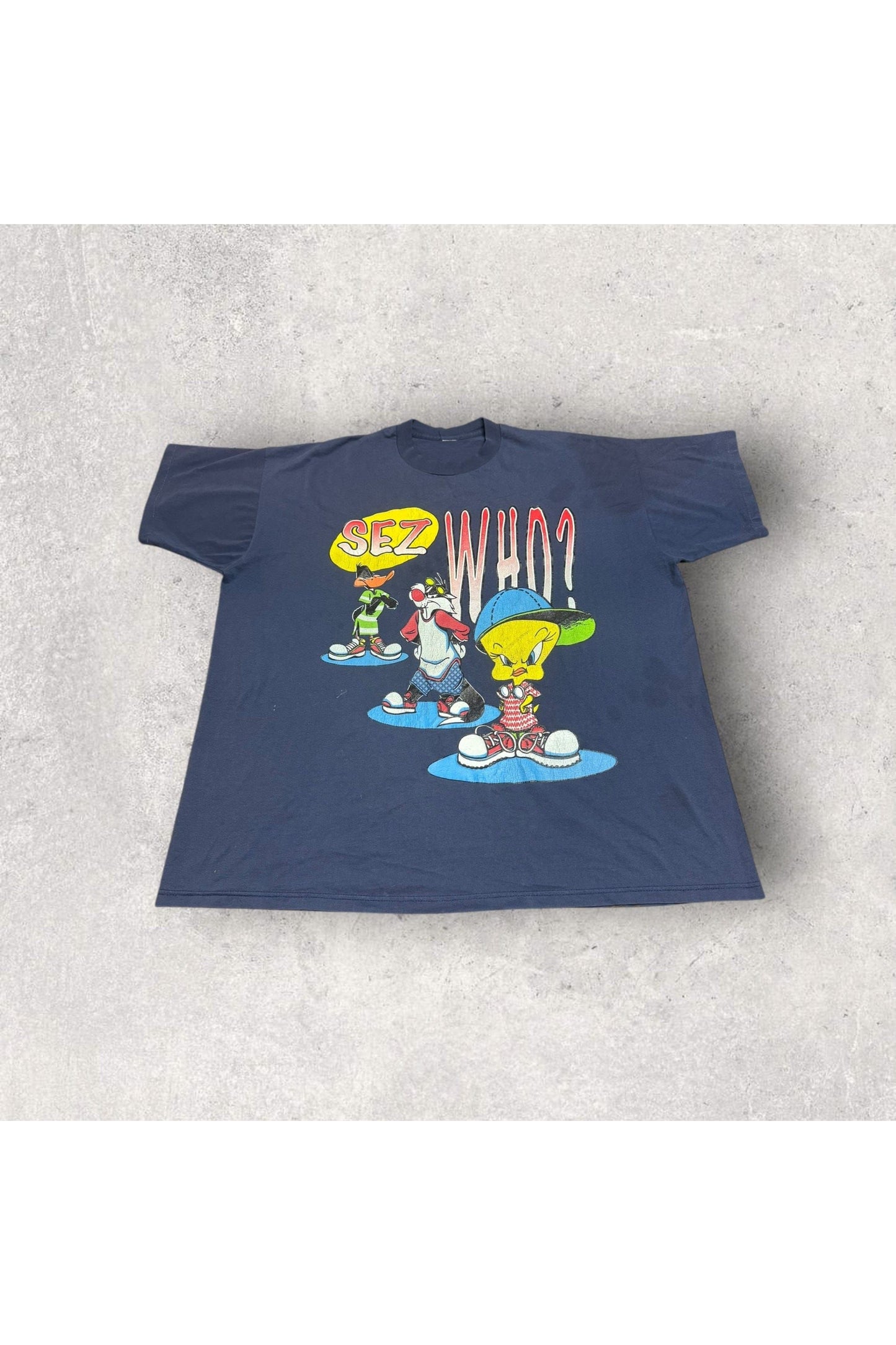 Vintage Single Stitch 90s Looney Tunes Tweety Sez Who? Tee- 3XL