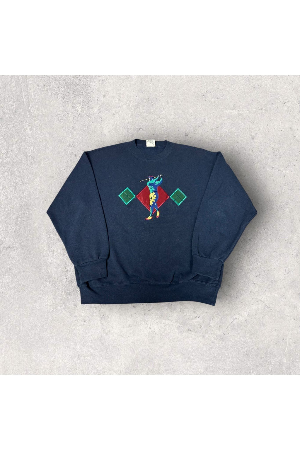 Vintage Nutmeg Mills Embroidered Golf Crewneck- L