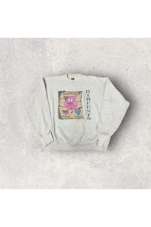 Vintage 1998 Ribfest Wanted Poster Crewneck- L