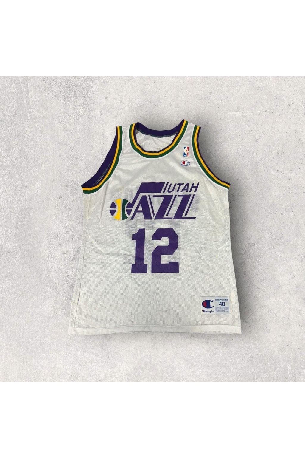 Vintage Champion Utah Jazz John Stockton Basketball Jersey- SZ 40