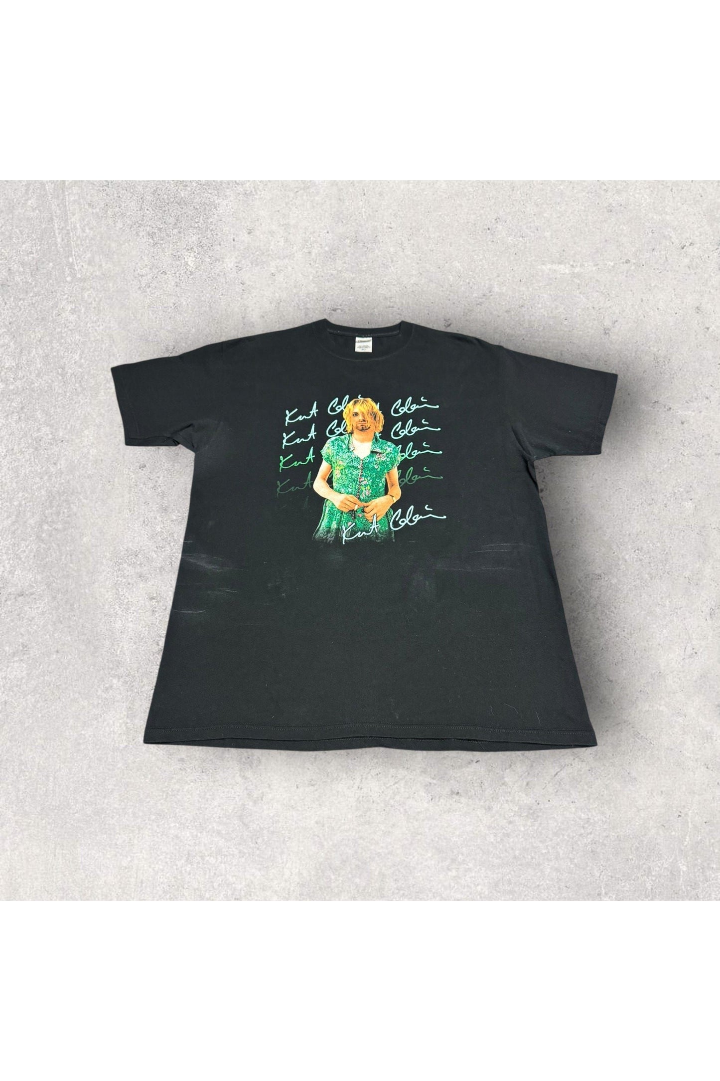Vintage ANVIL Kurt Cobain Niviana Green Dress Tee- XL