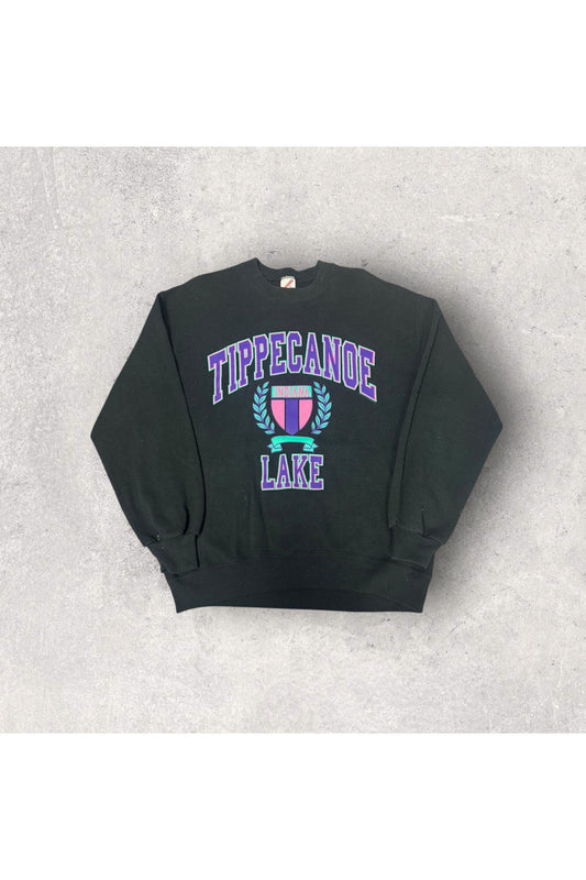 Vintage Made In USA Jerzees Tippecanoe Lake Indiana Crewneck- XL