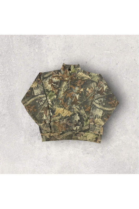 Vintage Liberty Advantage Timber Real Tree Camo 1/4 Zip Pullover- L