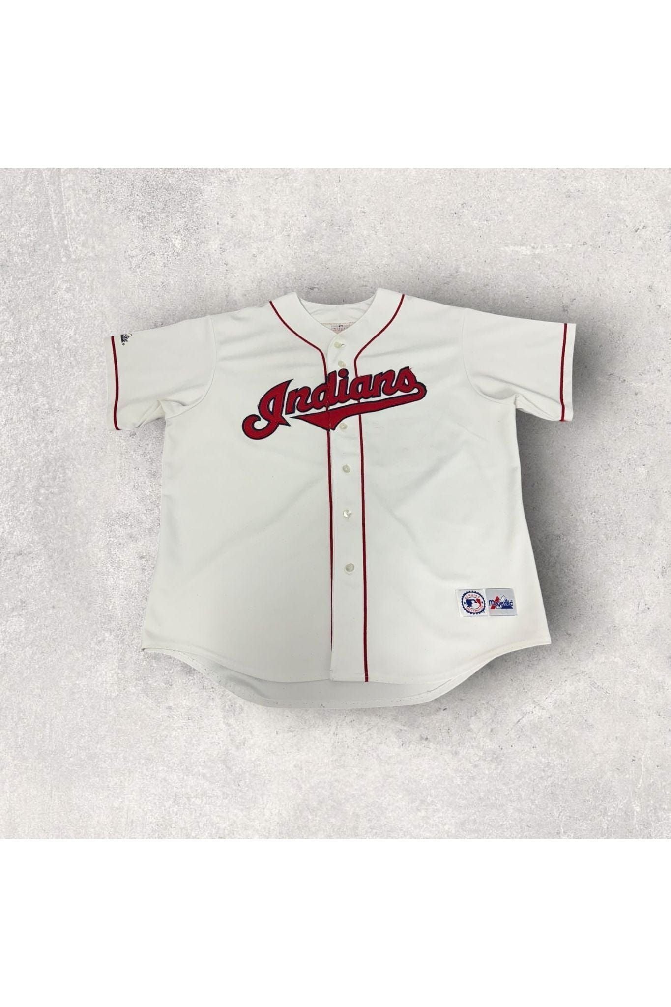 Vintage 90s Majestic Cleveland Indians Kenny Lofton Baseball Jersey- XXL