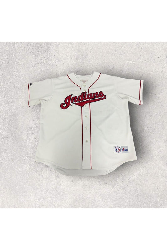 Vintage 90s Majestic Cleveland Indians Kenny Lofton Baseball Jersey- XXL