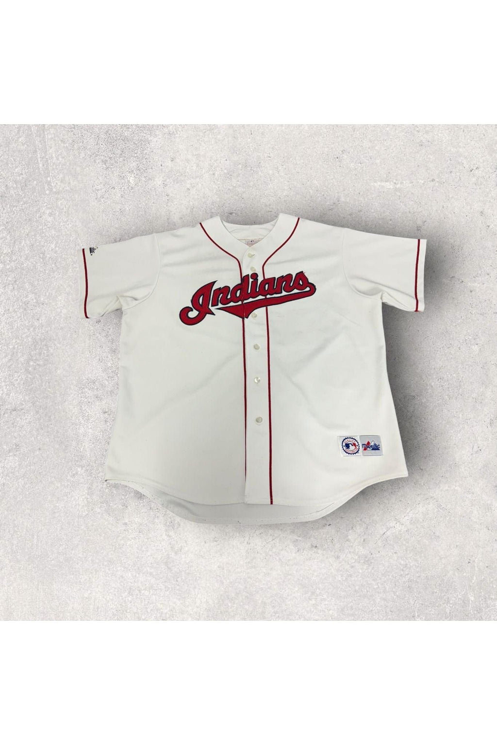 Vintage 90s Majestic Cleveland Indians Kenny Lofton Baseball Jersey- XXL