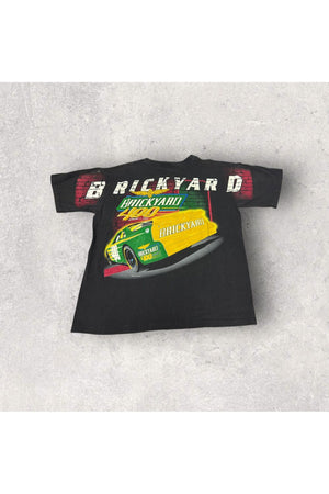 Vintage Tultex 1998 Brickyard 400 Hardcore Racing All Over Print Racing Tee- XL