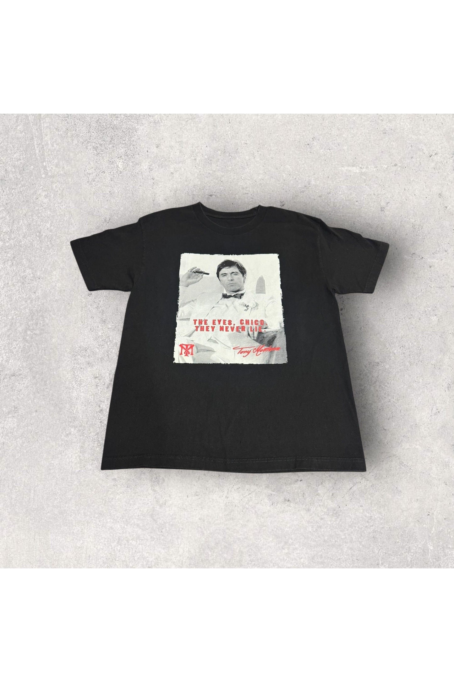 Tony Montana The Eyes, Chico. They Never Lie Y2K Tee- M/L
