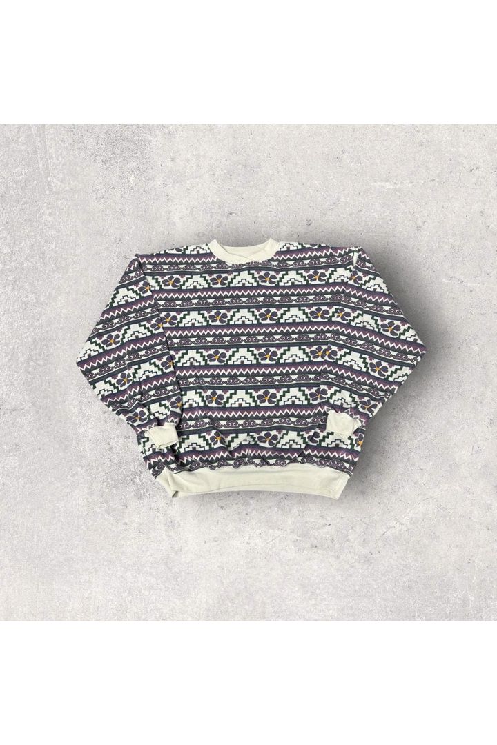 Vintage American Sport Women's Fair Isle Pattern Crewneck- S