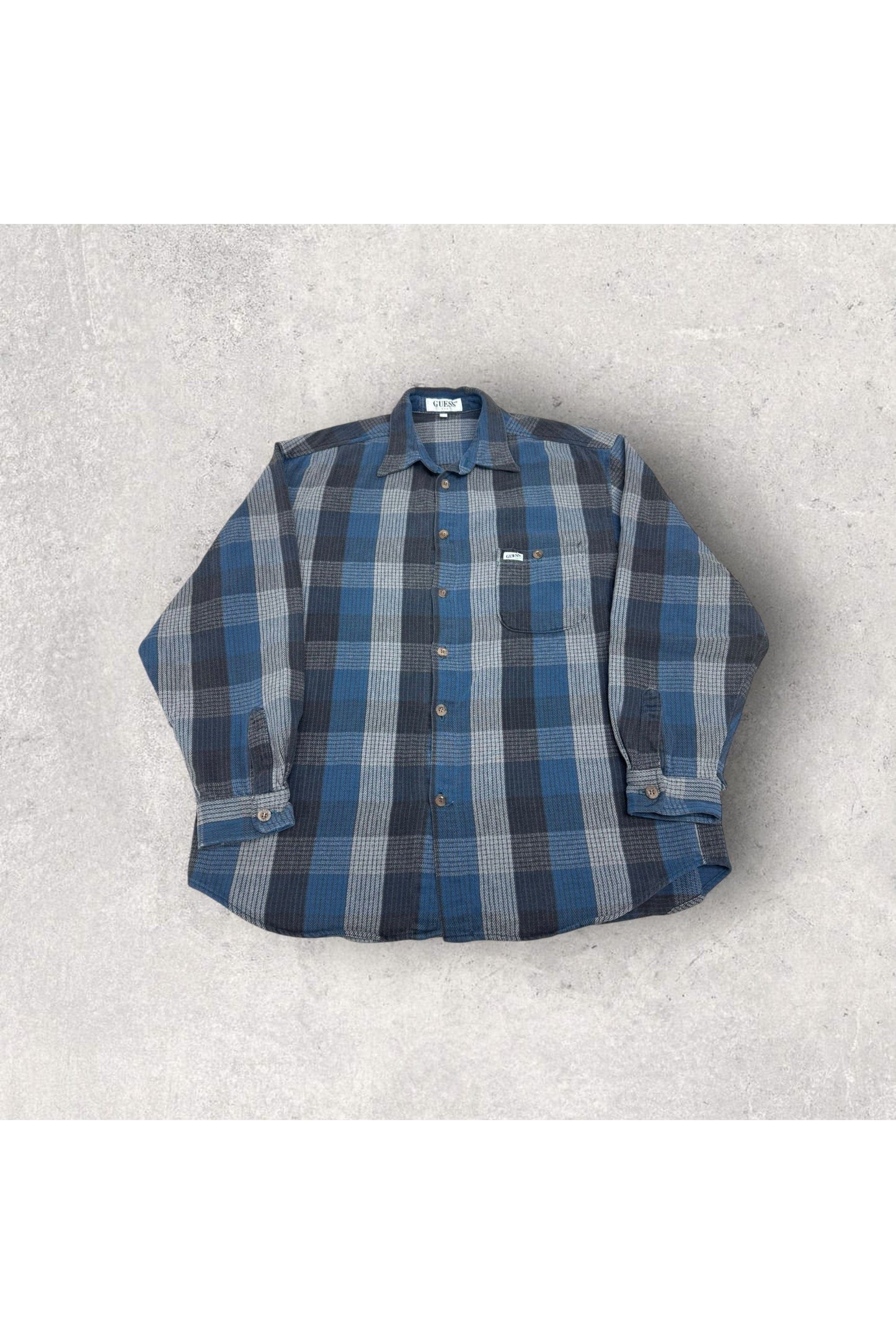Vintage GUESS Men USA Long Sleeve Flannel Button Up- XL