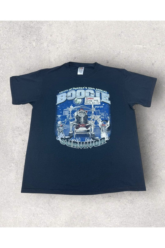 2010 Abate of Indiana 30th Annual Boogie Midwest Biker Fest Survivor Tee- L