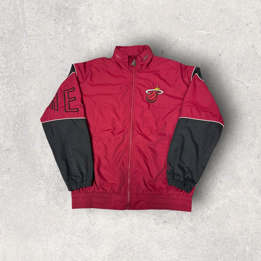 Vintage Starter Miami Heat Full Zip Packable Hood Windbreaker- M