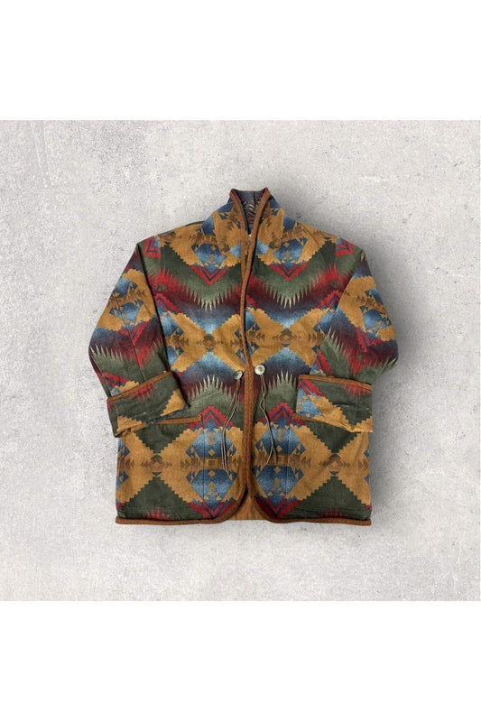 Vintage Jones New York Sport Aztec Southwest Canvas Light Jacket- M