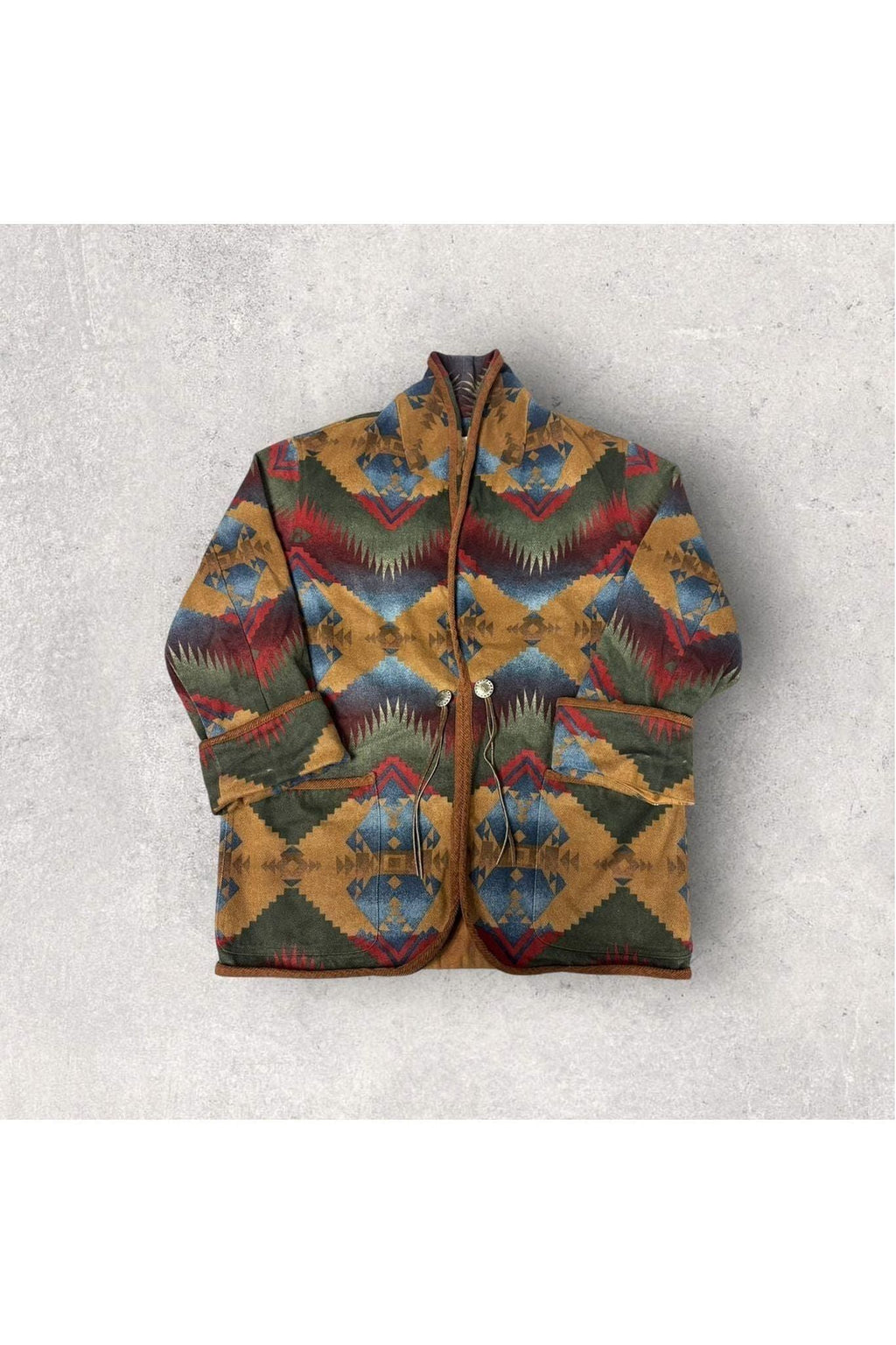 Vintage Jones New York Sport Aztec Southwest Canvas Light Jacket- M