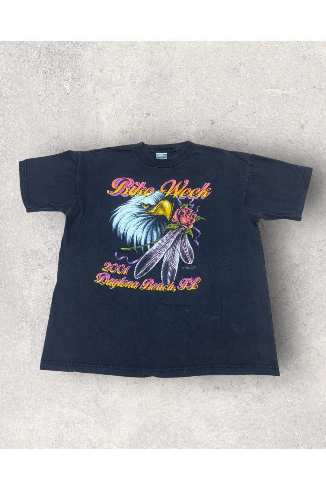 Vintage Tour Champ 2001 Daytona Beach Bike Week Tee- L