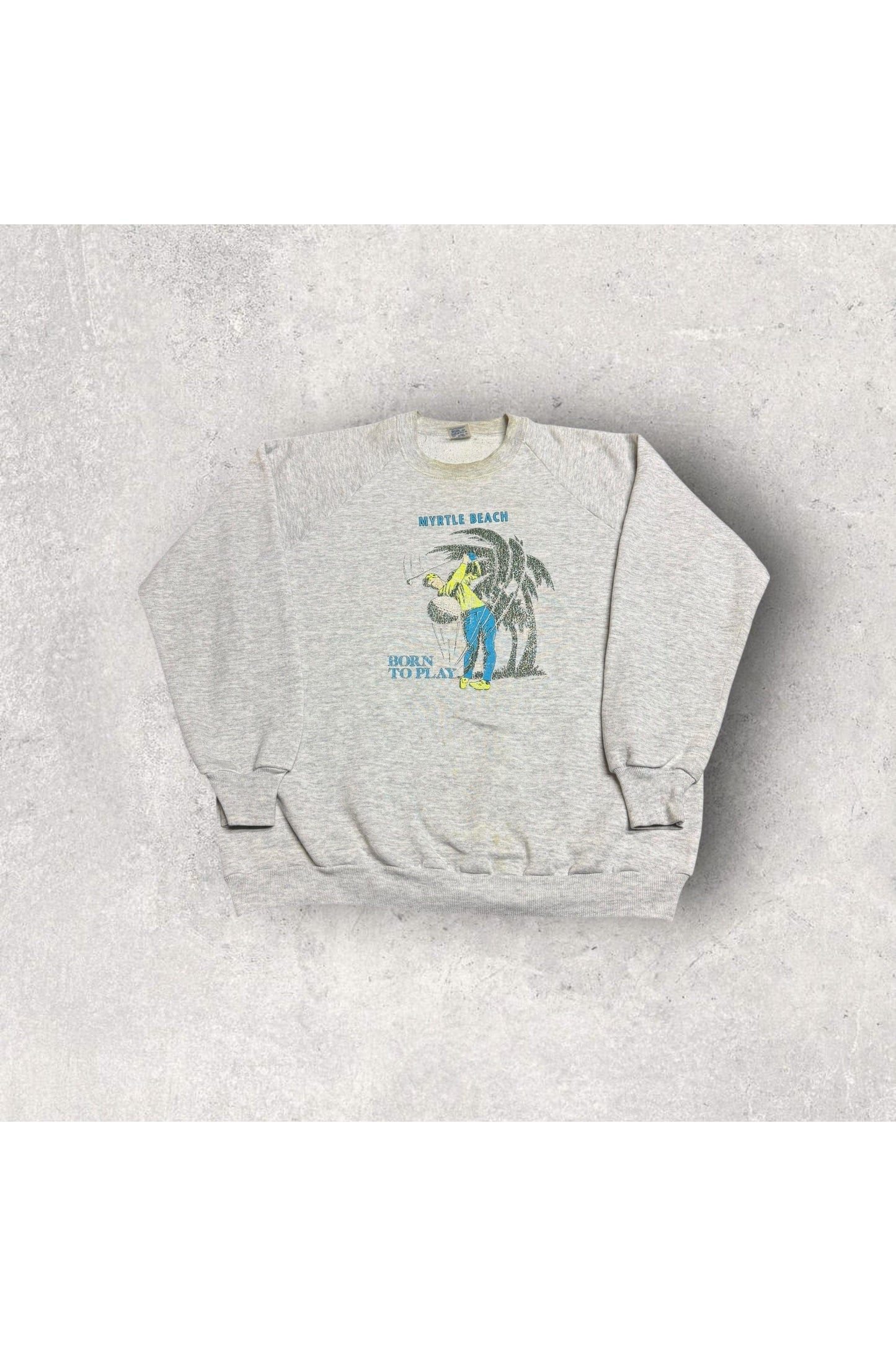 Vintage Jerzees Myrtle Beach Born To Play Golf Crewneck- XL