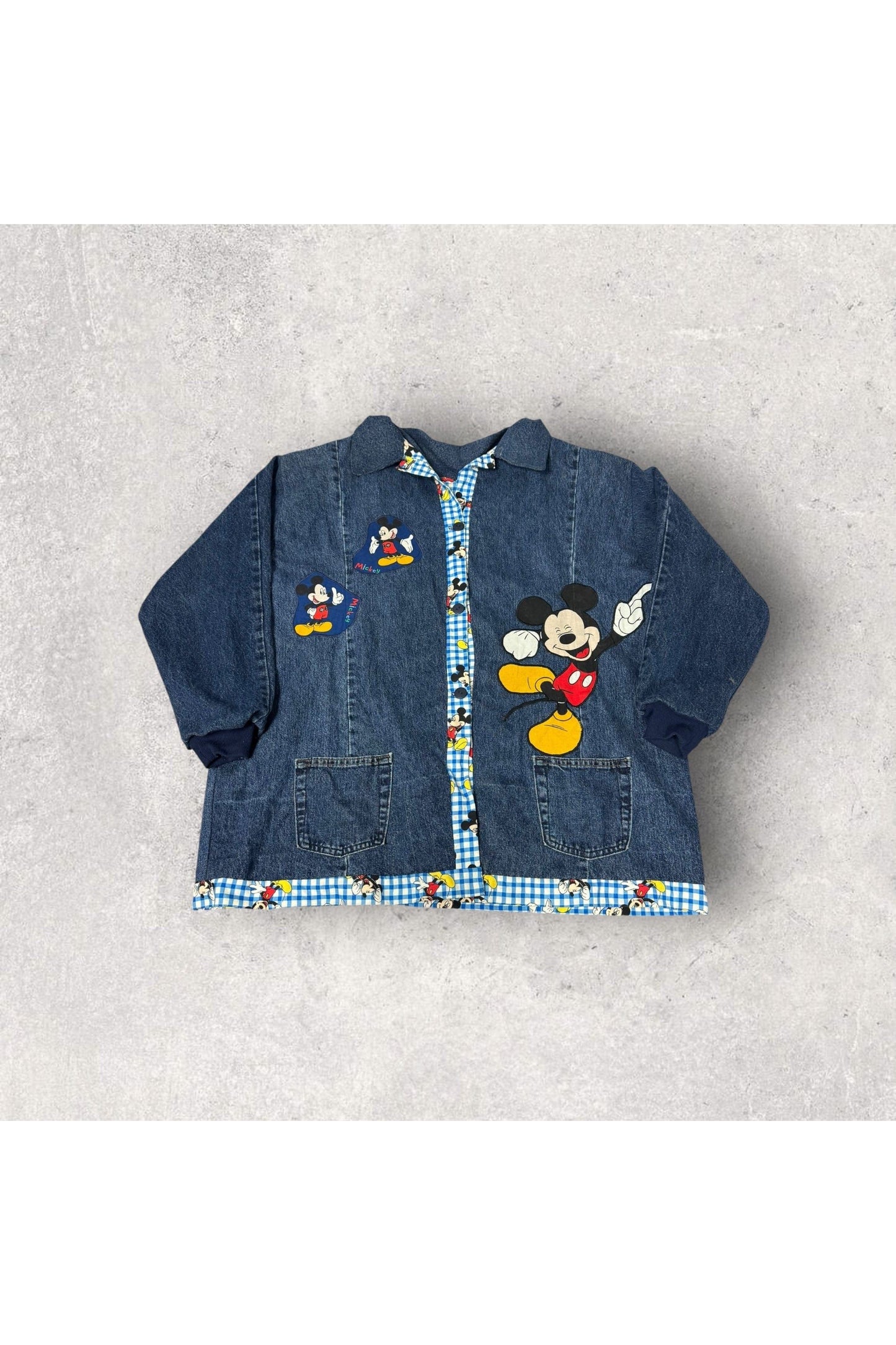 Vintage Mickey Mouse Denim Long Jacket- 3XL