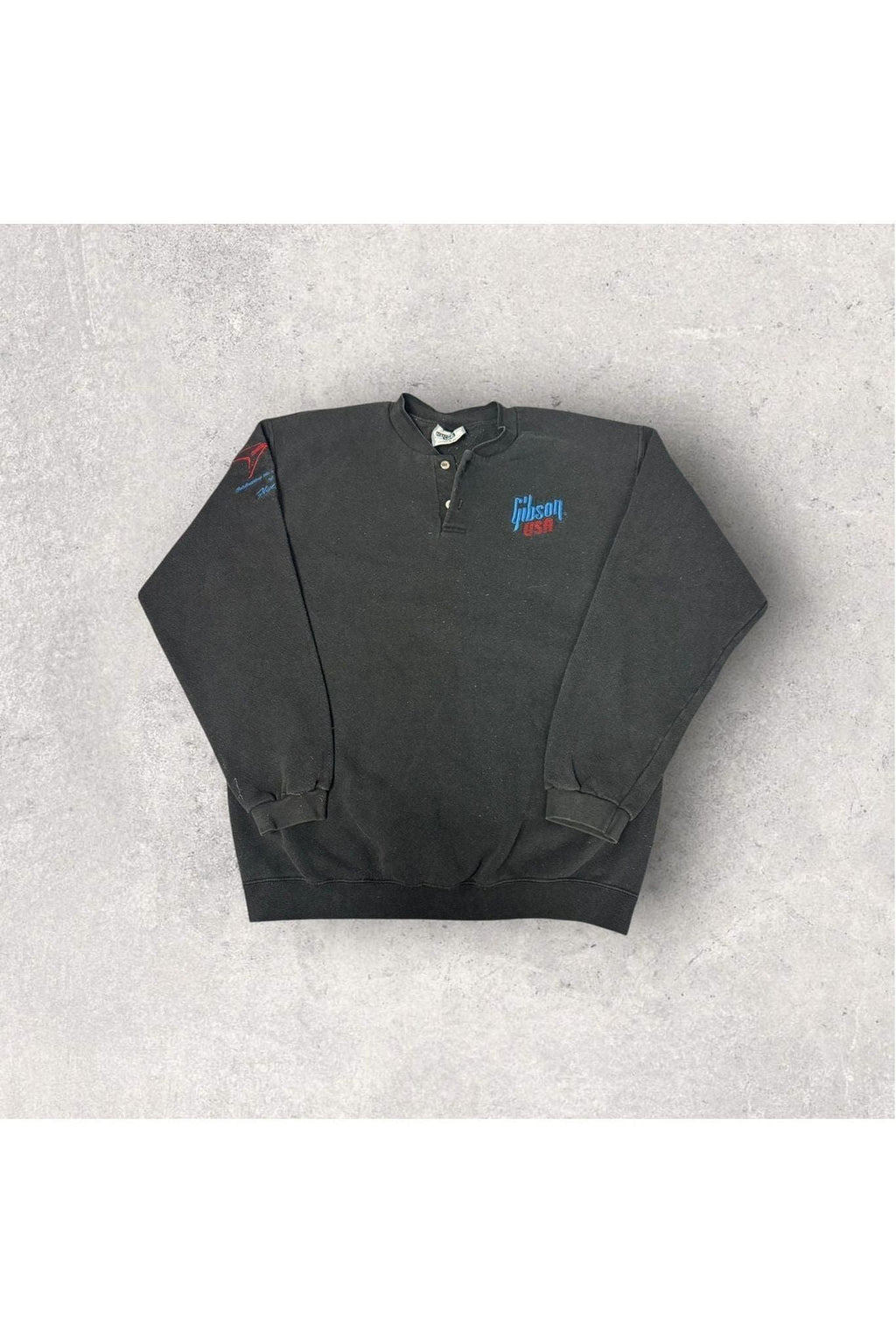 Vintage LEE Made In USA Gibson USA Celebrating the 40th Year of the Flying V Embroidered Crewneck- L
