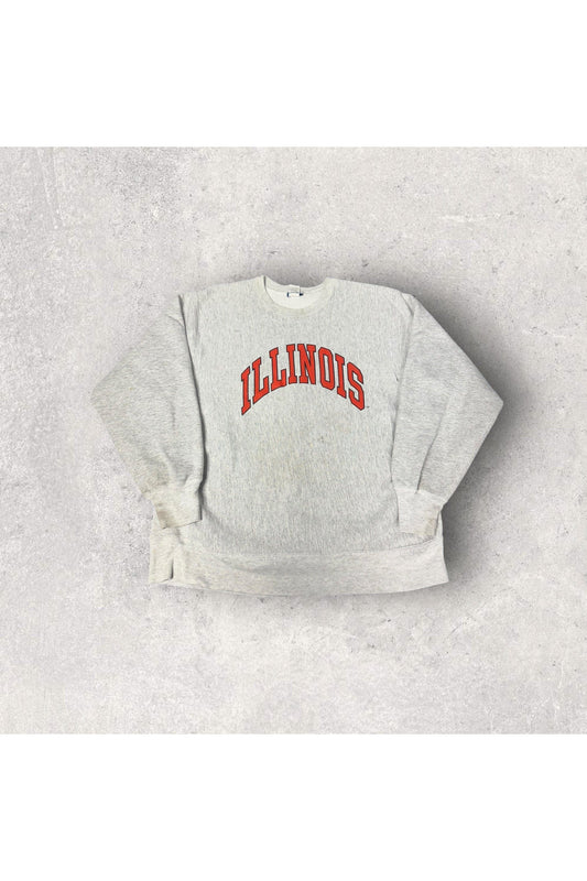 Vintage Made In USA Champion Reverse Weave Illinois Crewneck- XL
