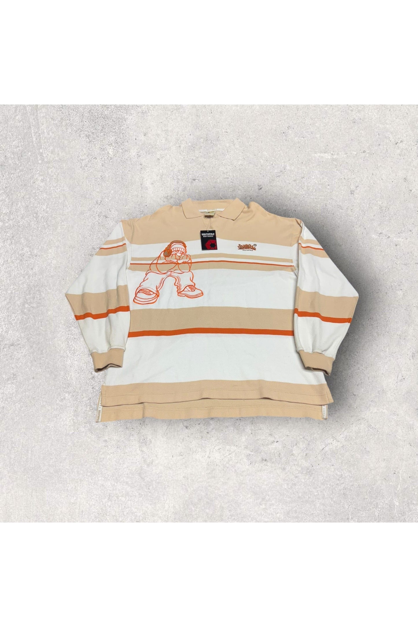 Vintage Y2K Deadstock South Pole Embroidered Long Sleeve Polo- XL