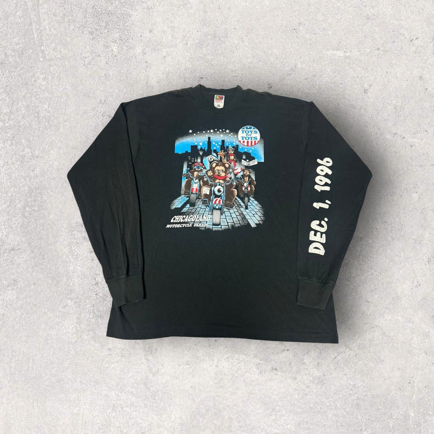 Vintage 1996 Chicago Land Toys for Tots Motorcycle Parade Long Sleeve- XXL