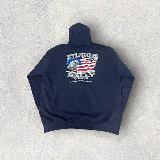 Vintage 2002 Sturgis Black Hills Moto Classic Full Zip Hoodie- XXL