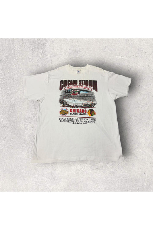 Vintage Delta Chicago Blackhawks Chicago Stadium Remember The Roar Final Regular Season Game 1994 Tee- XL