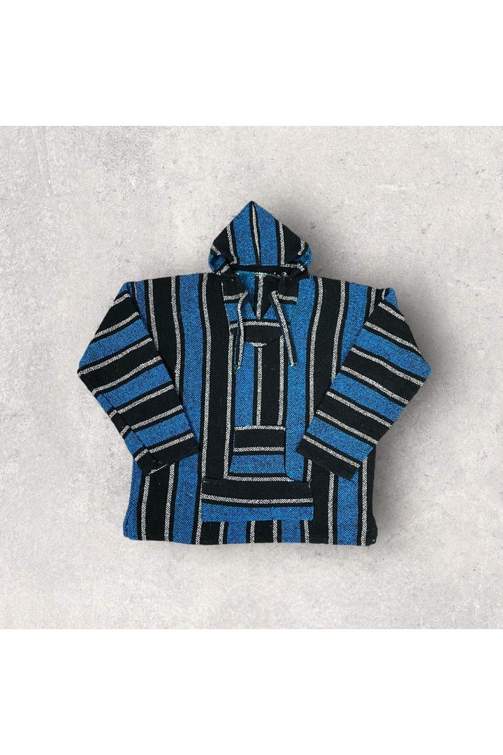 Vintage Mexican Poncho/Drug Rug Hoodie- L