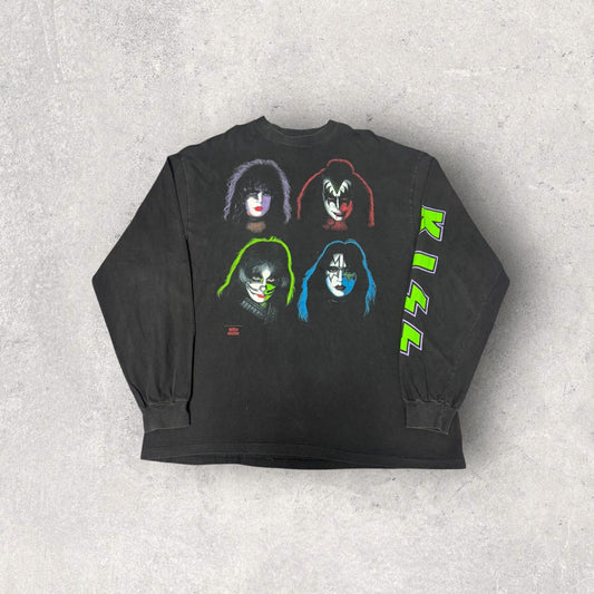Vintage 1991 KISS Four Faces Long Sleeve- XL