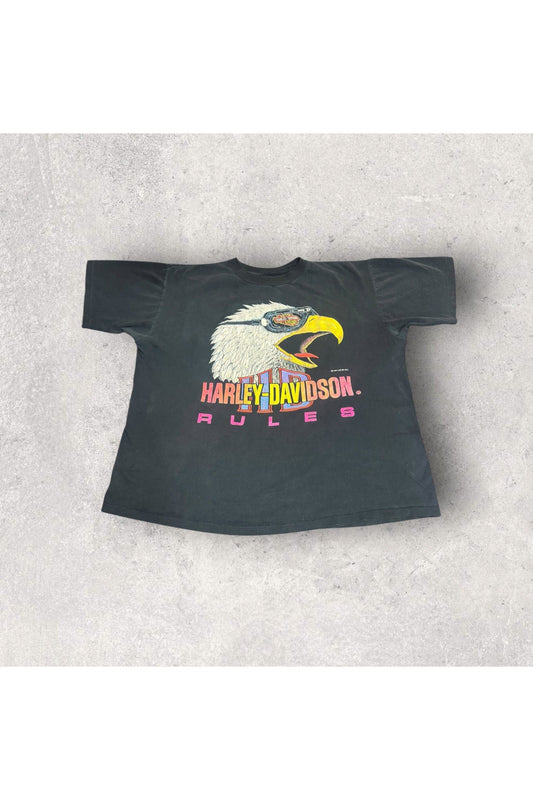 Vintage 90s Single Stitch Harley-Davidson Rules Tee- XL/XXL