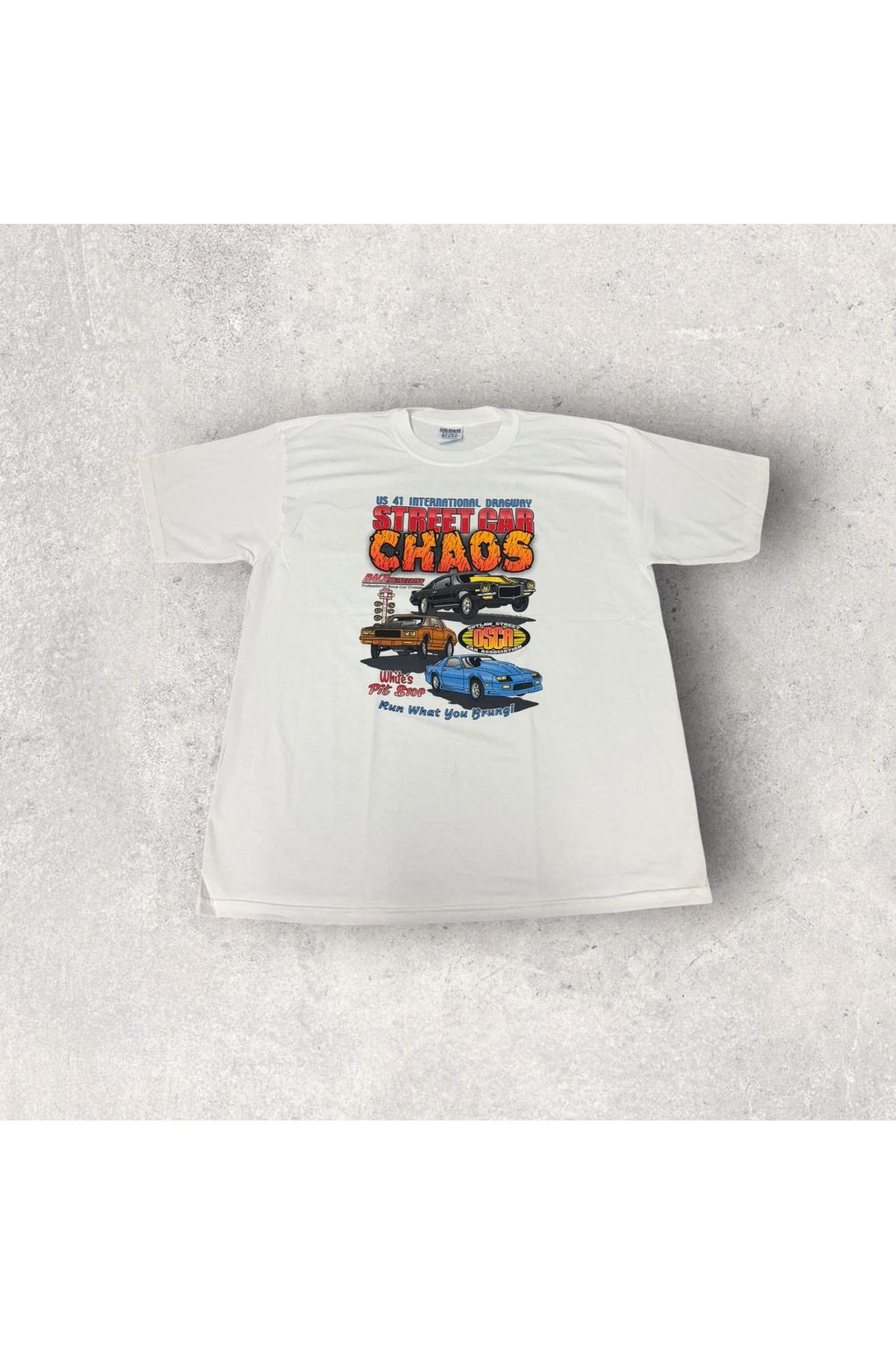 Vintage US 41 International Dragway Street Car Chaos Tee- XL