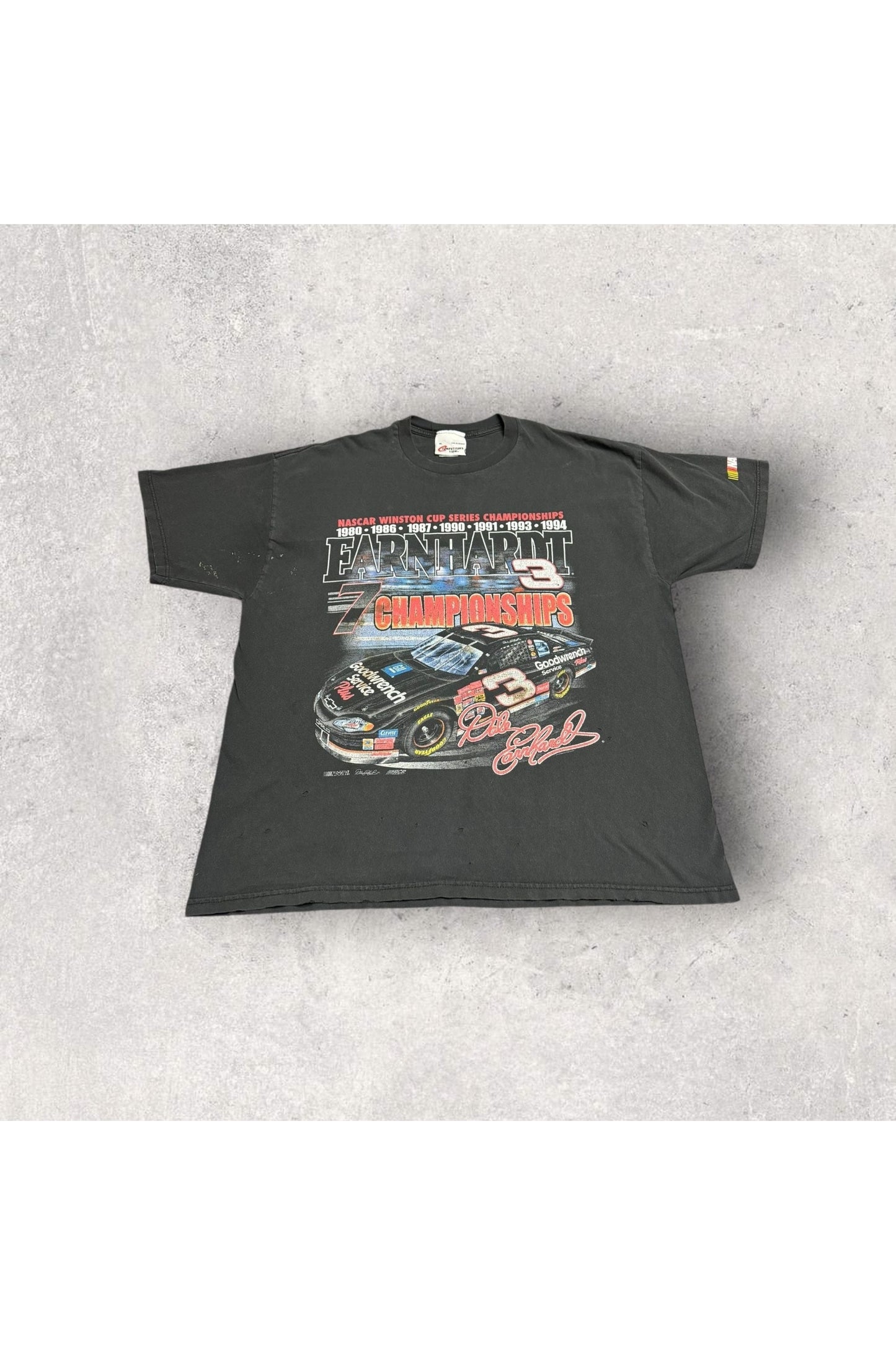 Vintage Competitors View Dale Earnhardt 7 Championships NASCAR Tee- XL