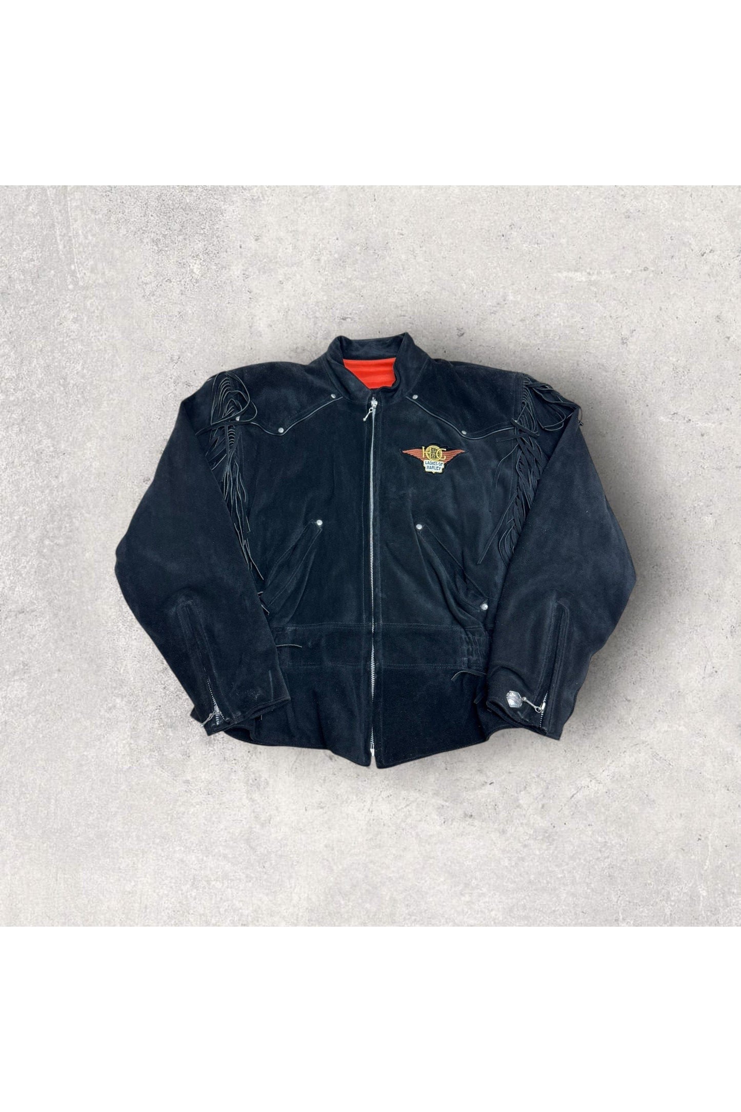 Vintage Women's Harley-Davidson Suede Fringe Biker Jacket- XL