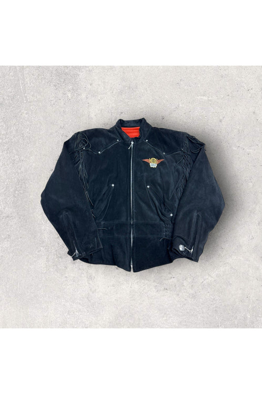 Vintage Women's Harley-Davidson Suede Fringe Biker Jacket- XL