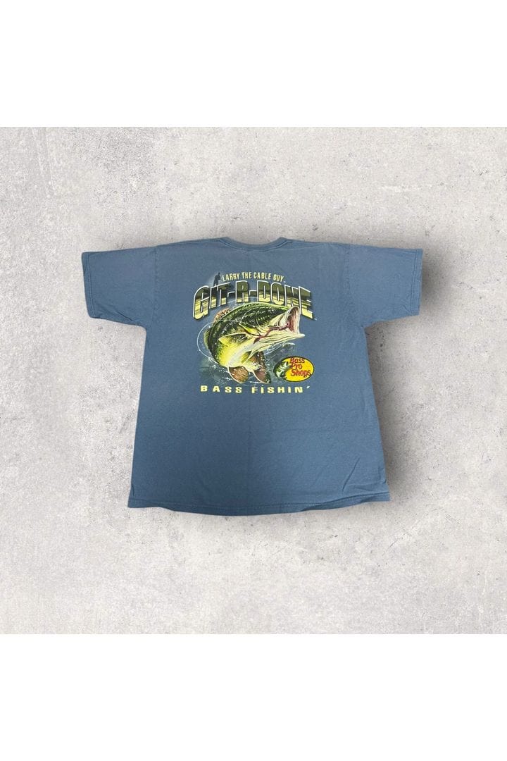 2000s Bass Pro Shops Larry The Cable Guy Git-R-Done Tee- XL