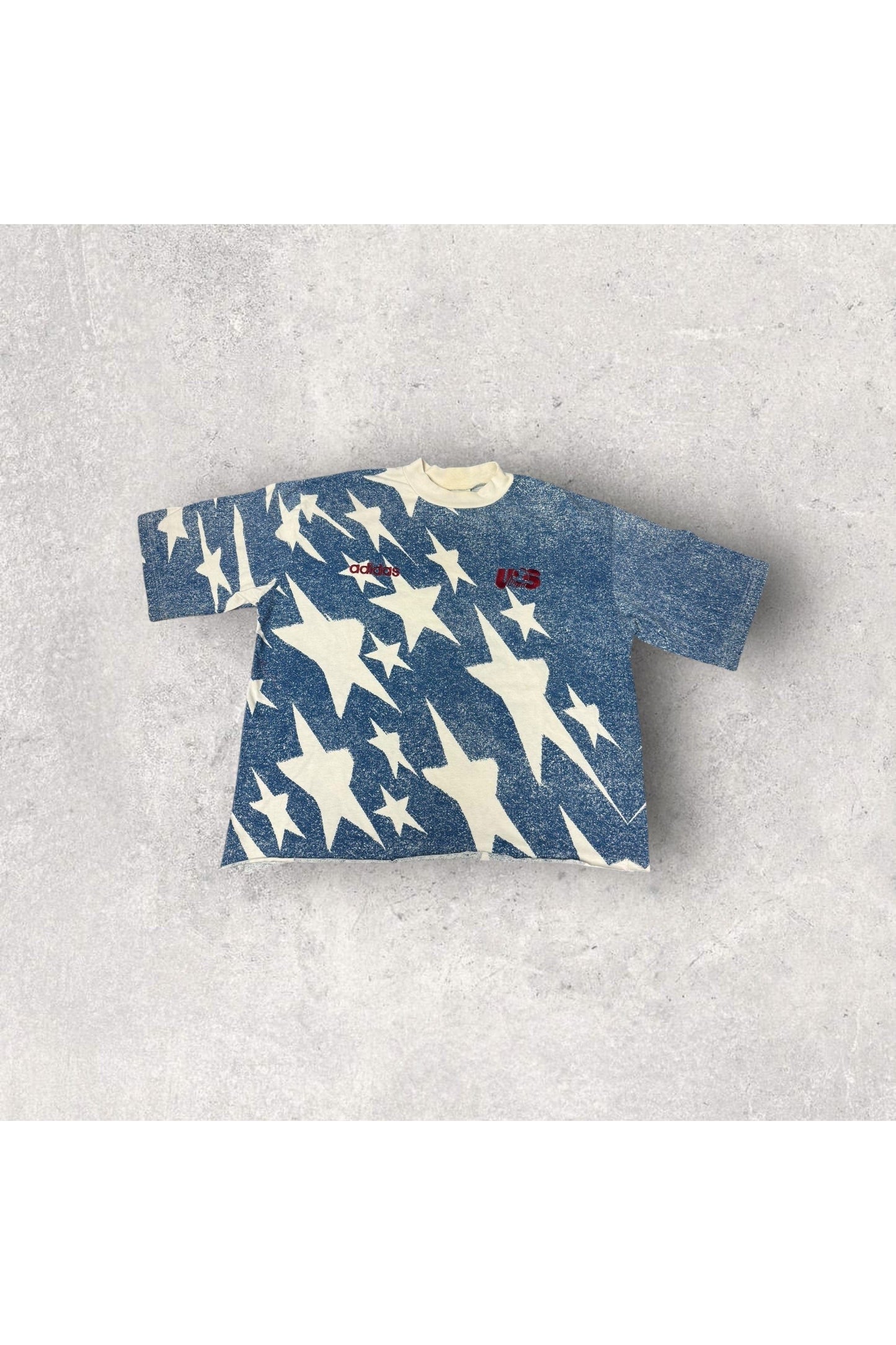 Vintage 90s Adidas Team USA Embroidered All over Print Tee- XL